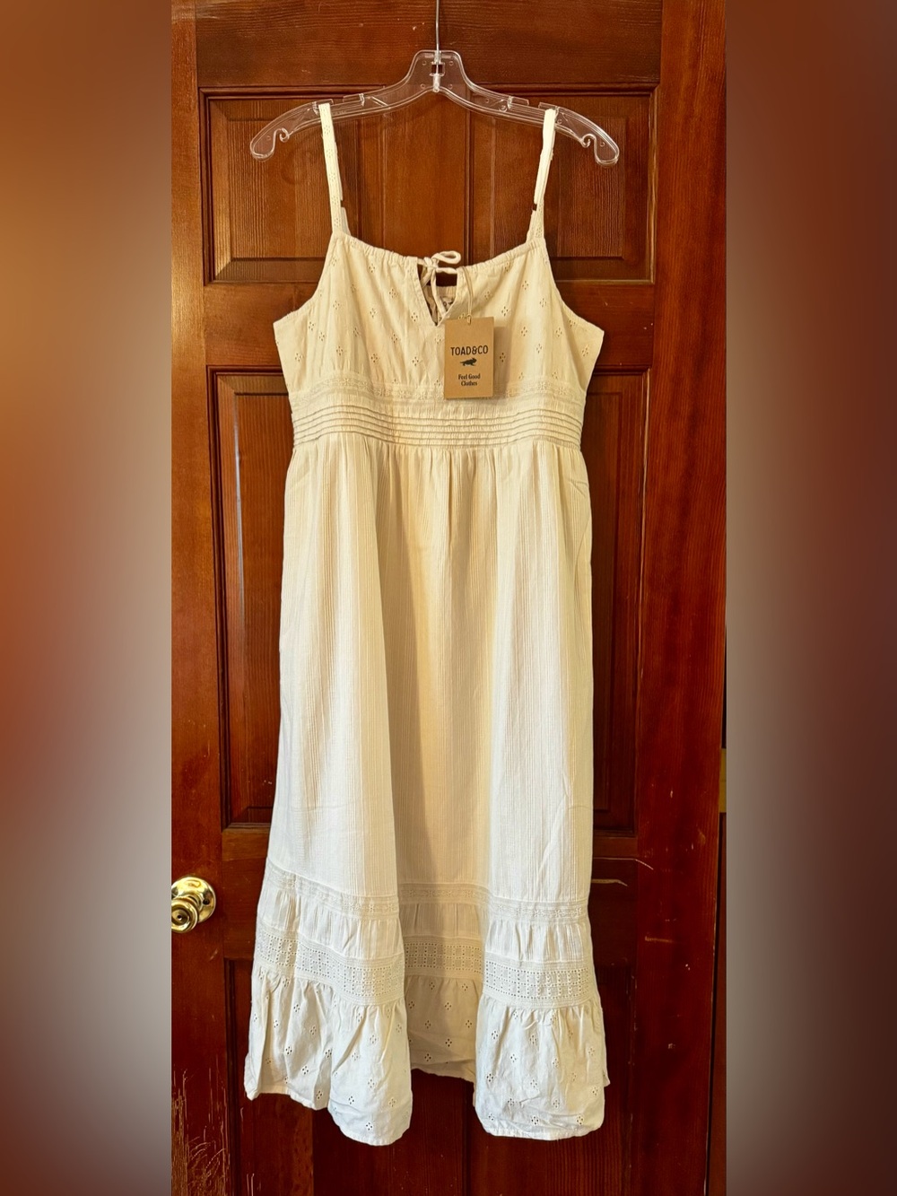 Toad&Co Airscape Tank Midi Dress - Salt Dobby Sz M - NEW - Picture 4 of 13